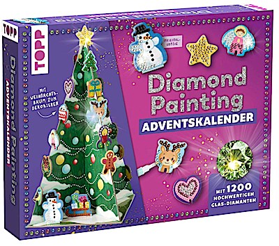 Weihnachtszauber - Der Diamond-Painting-Adventskalender. Mit Material und Werkzeug für 24 Baumanhänger