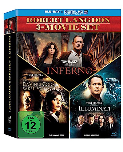 Robert Langdon Movie Collection, 3 Blu-rays