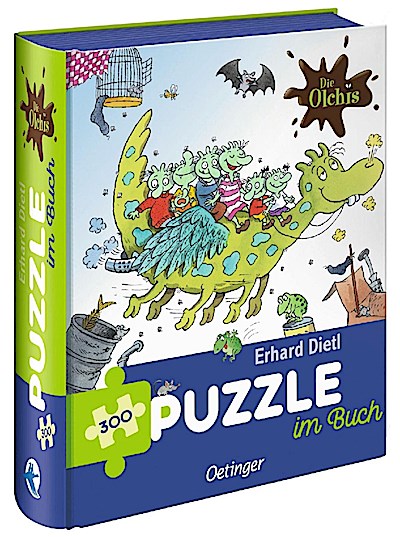 Die Olchis. Puzzle im Buch. Feuerstuhl. 300 Teile, Format 48 x 24 cm