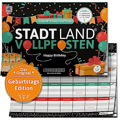 DENKRIESEN - STADT LAND VOLLPFOSTEN® - GEBURTSTAGS EDITION - "Happy Birthday." - A4