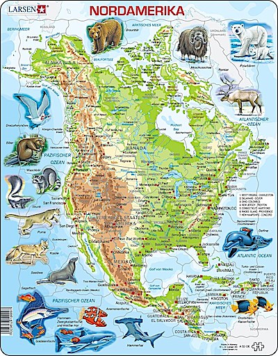 Puzzle - Nordamerika (physisch)