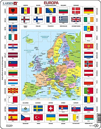 Europa Länder + Flaggen (Kinderpuzzle)
