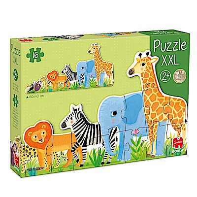 Goula Puzzle XXL Dschungel, von klein bis groß - 16 Teile