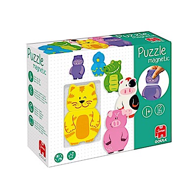 Goula Magnetisches Holzpuzzle Tiere