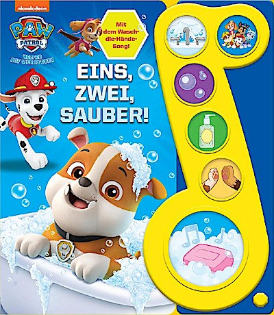 PAW Patrol - Eins, zwei, sauber! - Liederbuch mit Sound - Pappbilderbuch mit 6 Melodien und Geräuschen