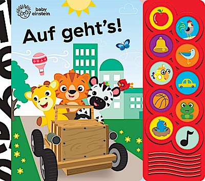 Baby Einstein - Auf geht’s! - Interaktives Pappbilderbuch mit 10 lustigen Geräuschen für Kinder ab 18 Monaten