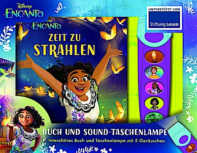 Disney Encanto - Zeit zu strahlen - Pappbilderbuch mit Taschenlampe und Glitzerseiten - Bilderbuch mit 5 magischen Geräuschen