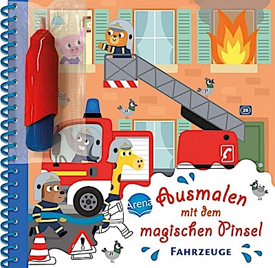 Ausmalen mit dem magischen Pinsel. Fahrzeuge