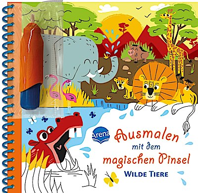 Ausmalen mit dem magischen Pinsel. Wilde Tiere