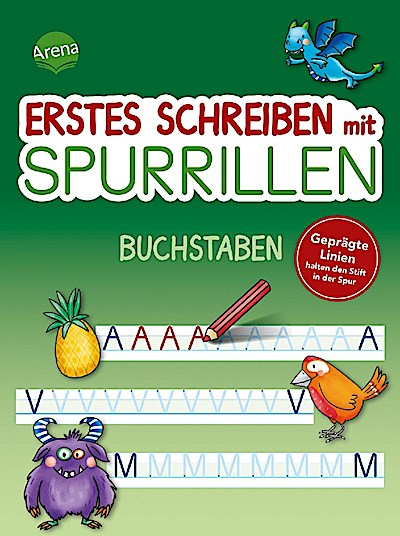 Erstes Schreiben mit Spurrillen. Buchstaben
