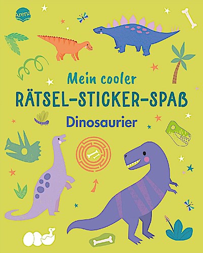 Mein cooler Rätsel-Sticker-Spaß. Dinosaurier