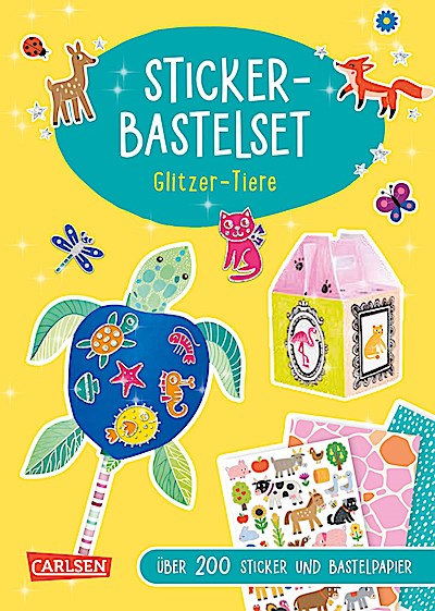 Bastelset für Kinder: Sticker-Bastelset: Glitzer-Tiere