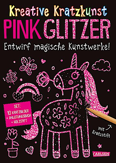 Kratzbilder für Kinder: Kreative Kratzkunst: Pink Glitzer