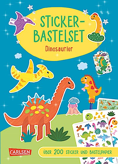 Bastelset für Kinder: Sticker-Bastelset: Dinosaurier