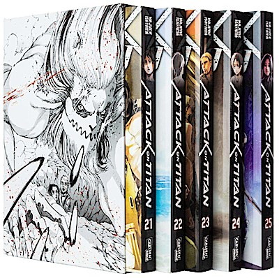 Attack on Titan, Bände 21-25 im Sammelschuber mit Extra