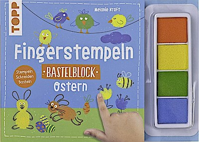 Fingerstempeln. Bastelblock Ostern