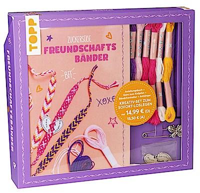 Kreativ-Set Zuckersüße Freundschaftsbänder. Mit Anleitungsbuch und Material