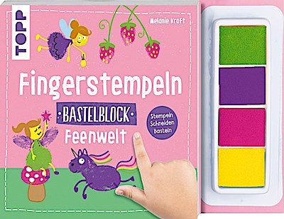 Fingerstempeln. Bastelblock Feenwelt