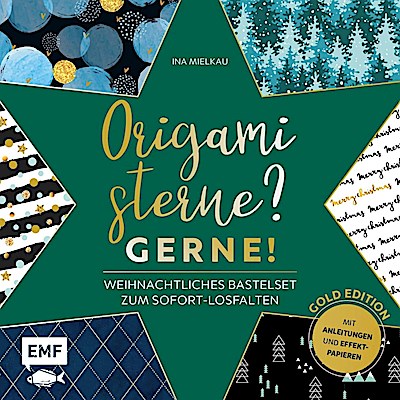 Origamisterne? Gerne! - Gold Edition - Weihnachtliches Bastelset zum Sofort-Losfalten