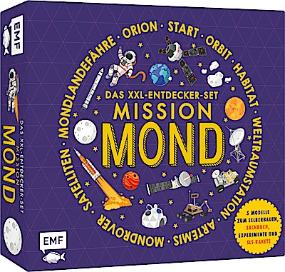 Das XXL-Entdecker-Set - Mission Mond: 5 Modelle zum Selberbauen, Sachbuch, Experimente und Rakete