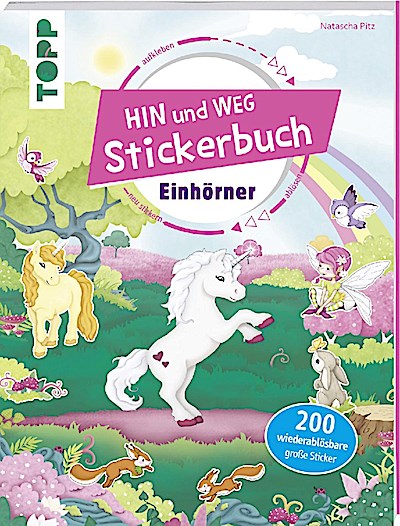 Das Hin-und-weg-Stickerbuch. Einhörner