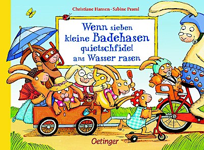 Wenn sieben kleine Badehasen quietschfidel ans Wasser rasen