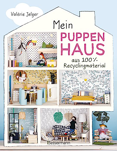 Mein Puppenhaus aus 100% Recyclingmaterial. Inklusive Möbel, Figuren und Zubehör