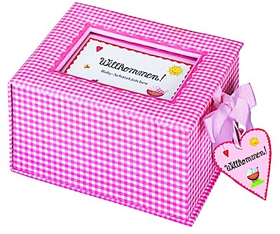 Baby-Schatzkästchen "Willkommen!" (rosa)