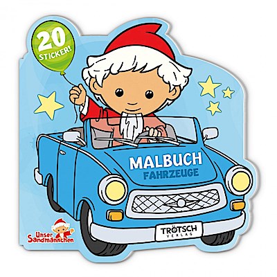 Trötsch Unser Sandmännchen Mini-Malbuch mit Stickern Fahrzeuge