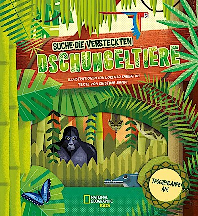 Taschenlampe an! Suche die versteckten Dschungeltiere