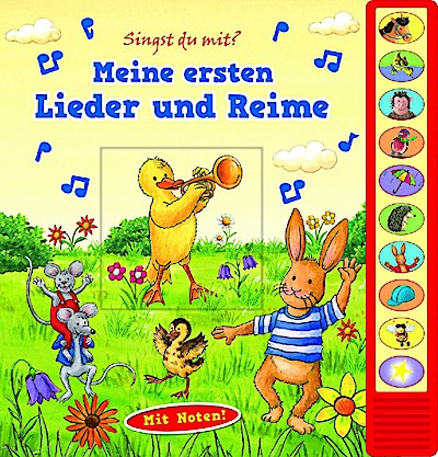 Meine ersten Lieder und Reime - Pappbilderbuch zum Vorlesen - Liederbuch mit 10 Melodien
